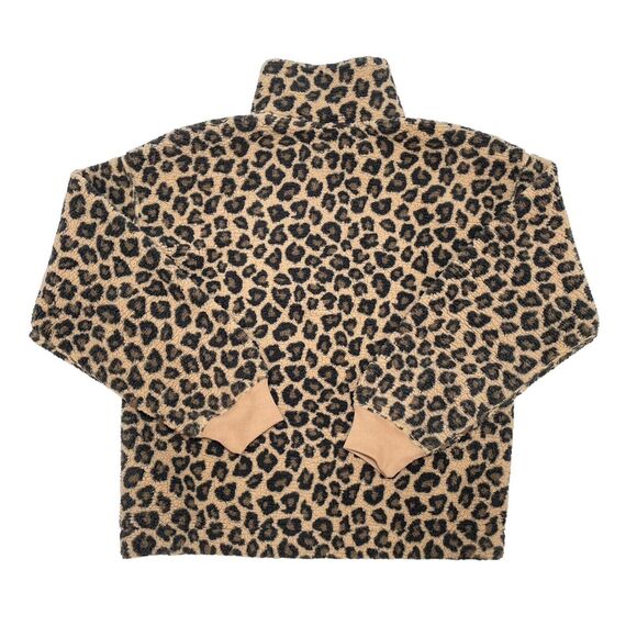 Abercrombie & Fitch Sherpa Fleece Sweater Medium Cheetah Leopard Soft A&F Cozy - Picture 2 of 10